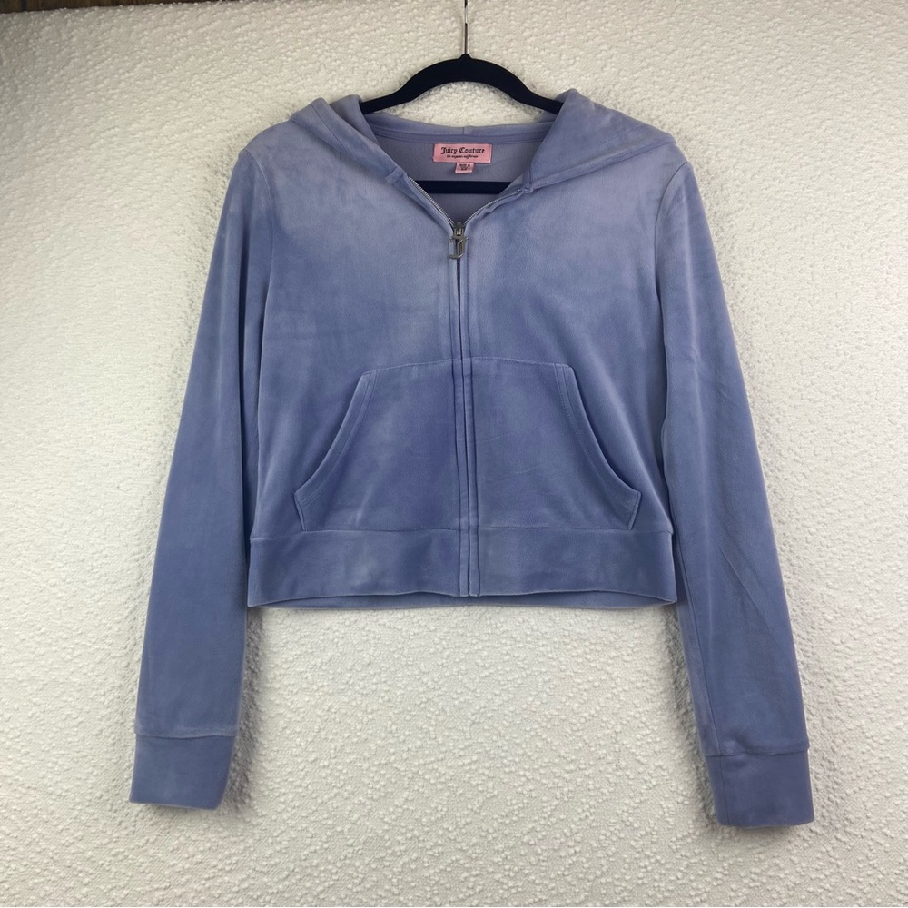 Juicy Couture Aeropostale Women's Purple Zip-Up velour Hoodie.